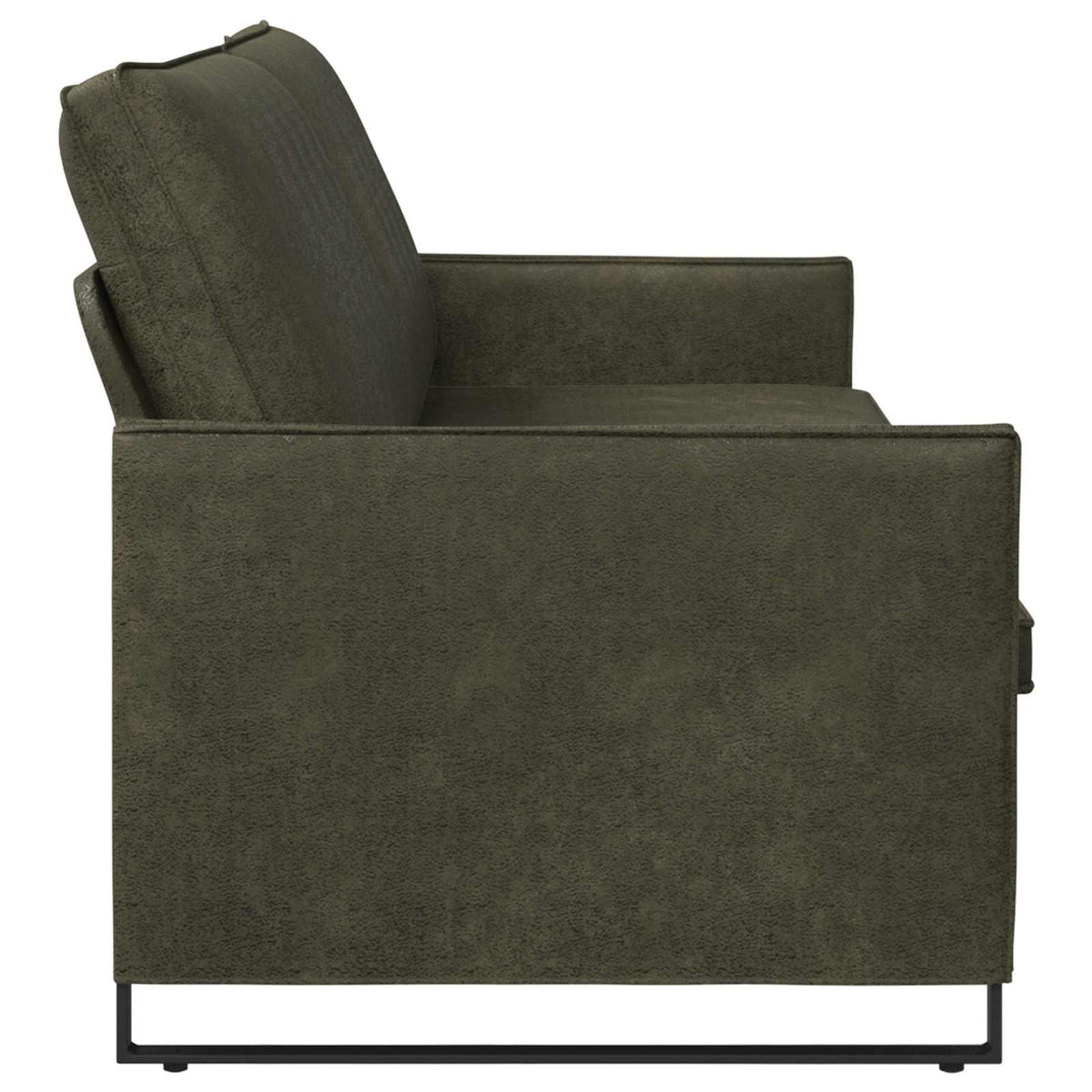 vidaXL 3 Seater Sofa Army Green 220 x 81 x 82 cm Faux Suede Fabric