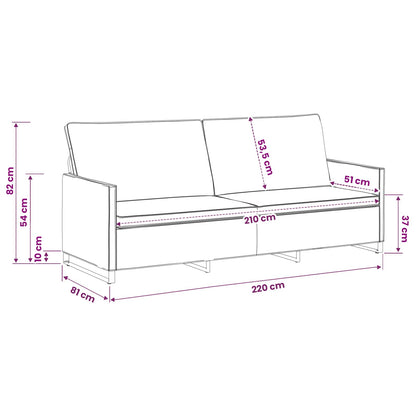 vidaXL 3 Seater Sofa Army Green 220 x 81 x 82 cm Faux Suede Fabric