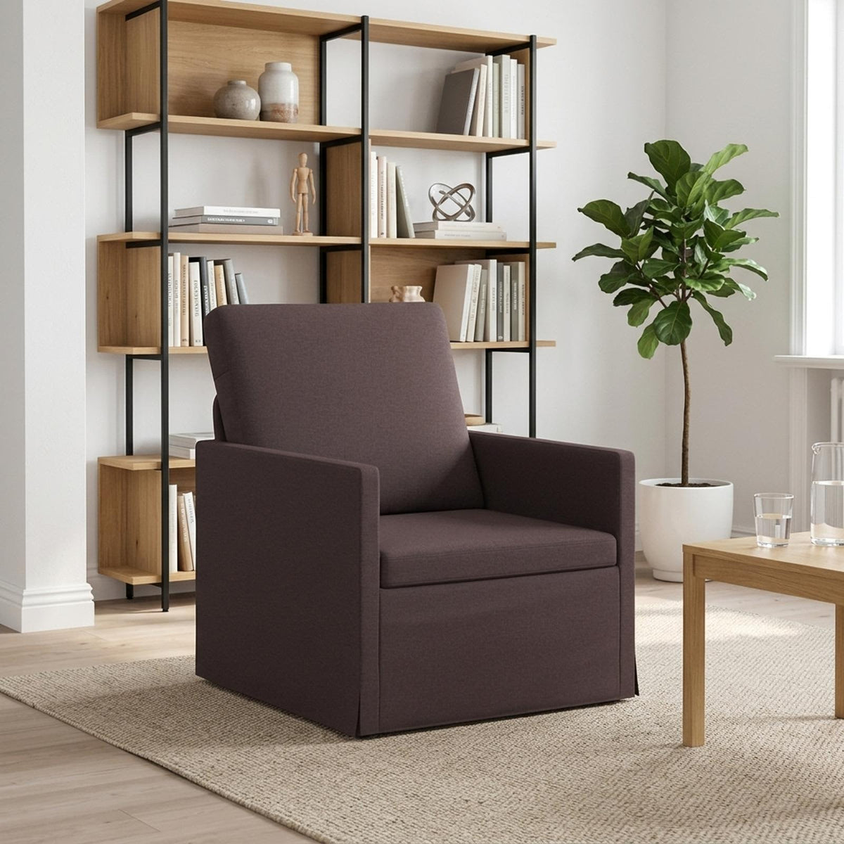 vidaXL Armchair Dark Brown 70 x 81 x 82 cm Fabric