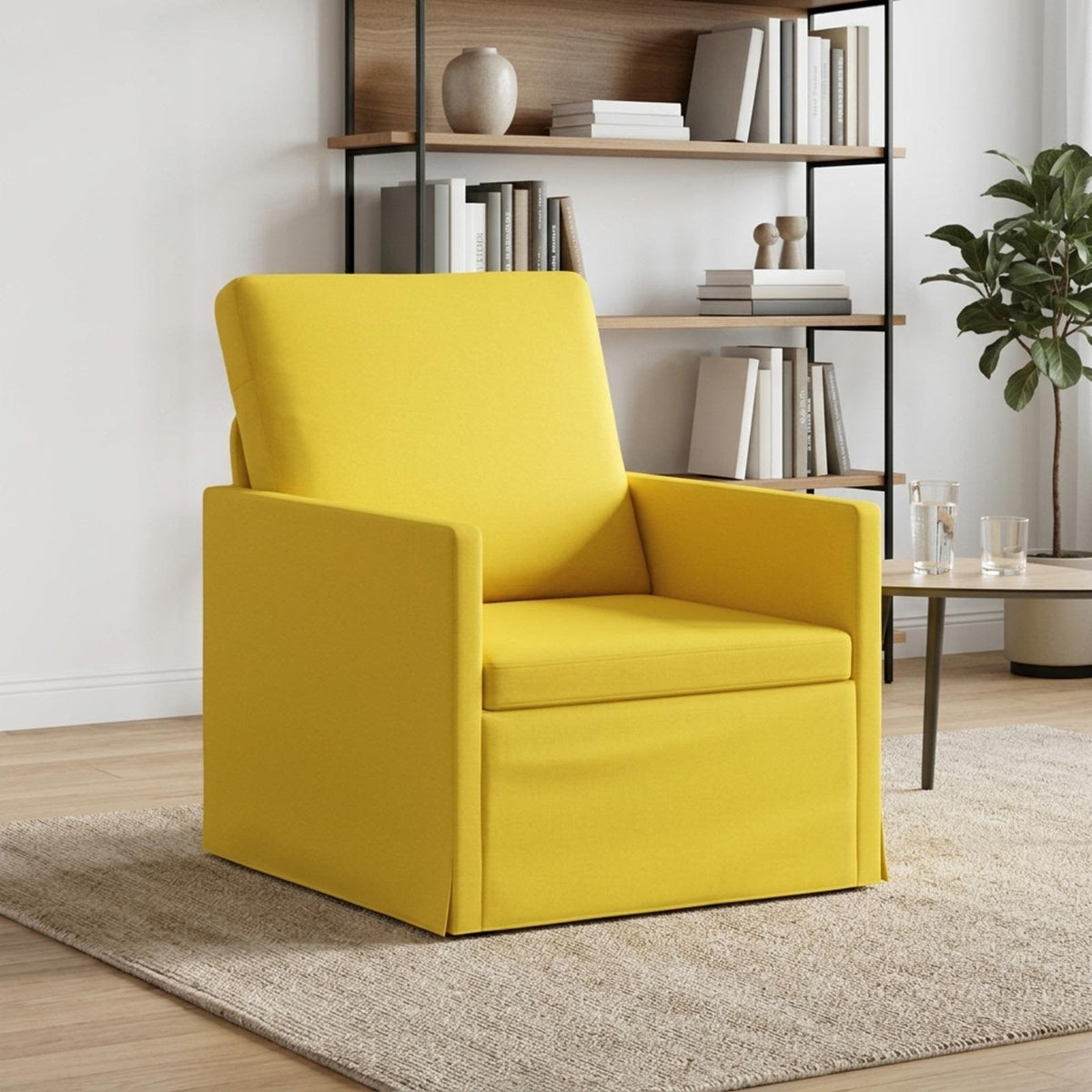 vidaXL Armchair Light Yellow 70 x 81 x 82 cm Fabric
