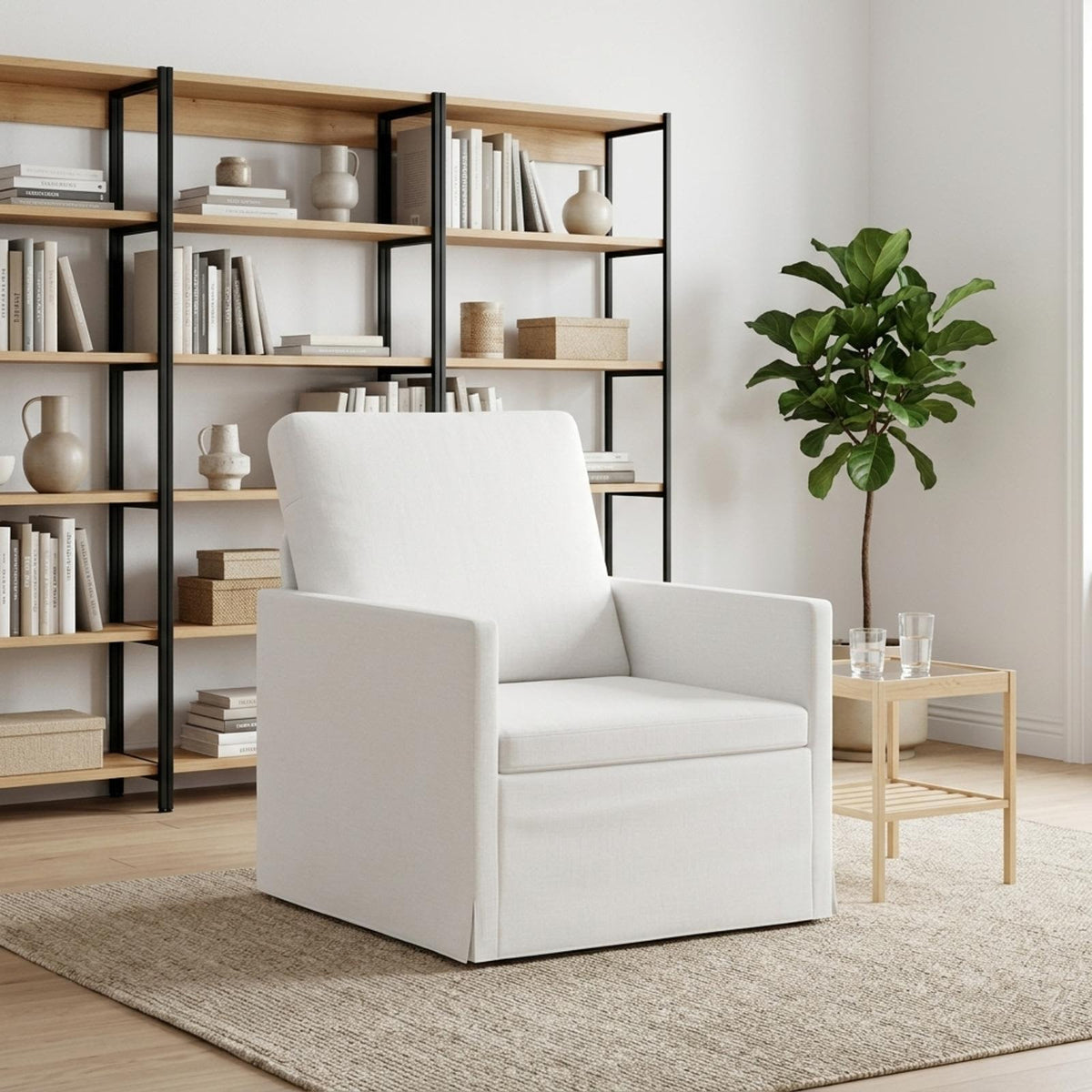 vidaXL Armchair White 70 x 81 x 82 cm Fabric