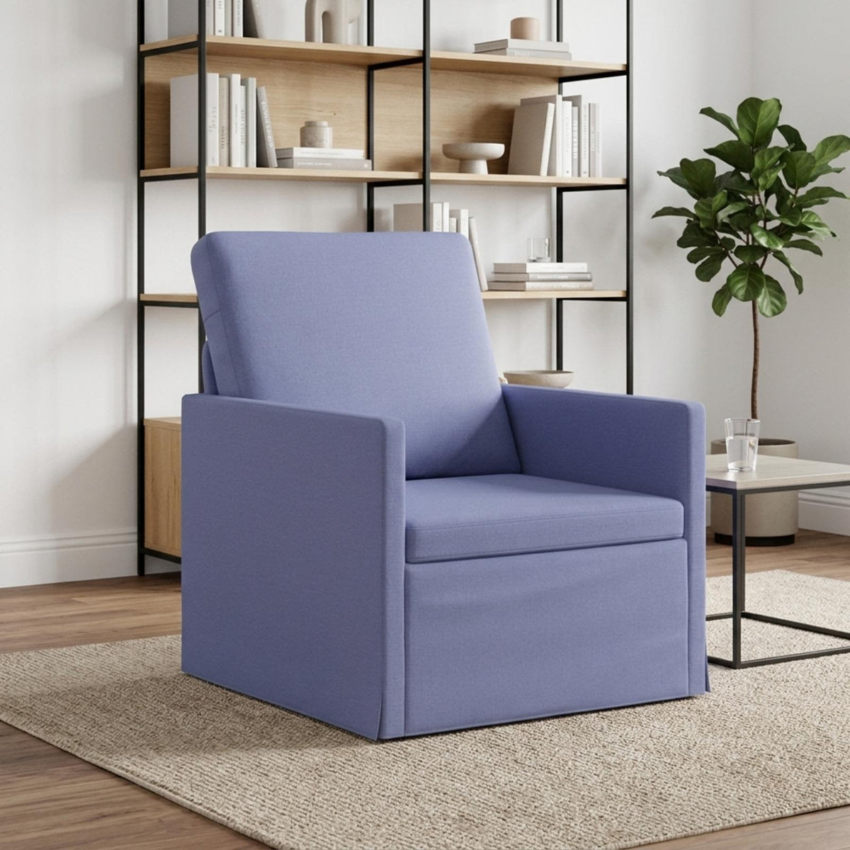 vidaXL Armchair Jeans Blue 70 x 81 x 82 cm Fabric