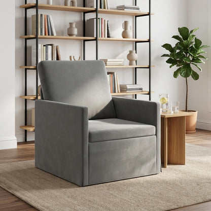 vidaXL Armchair Dark Grey 70 x 81 x 82 cm Velvet