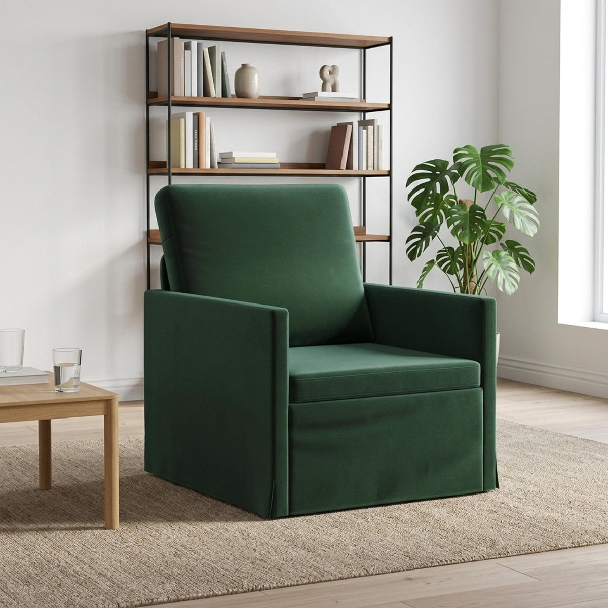 vidaXL Armchair Dark Green 70 x 81 x 82 cm Velvet