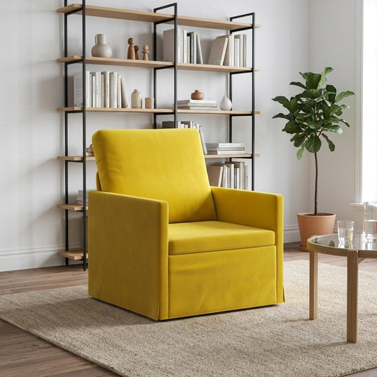 vidaXL Armchair Yellow 70 x 81 x 82 cm Velvet