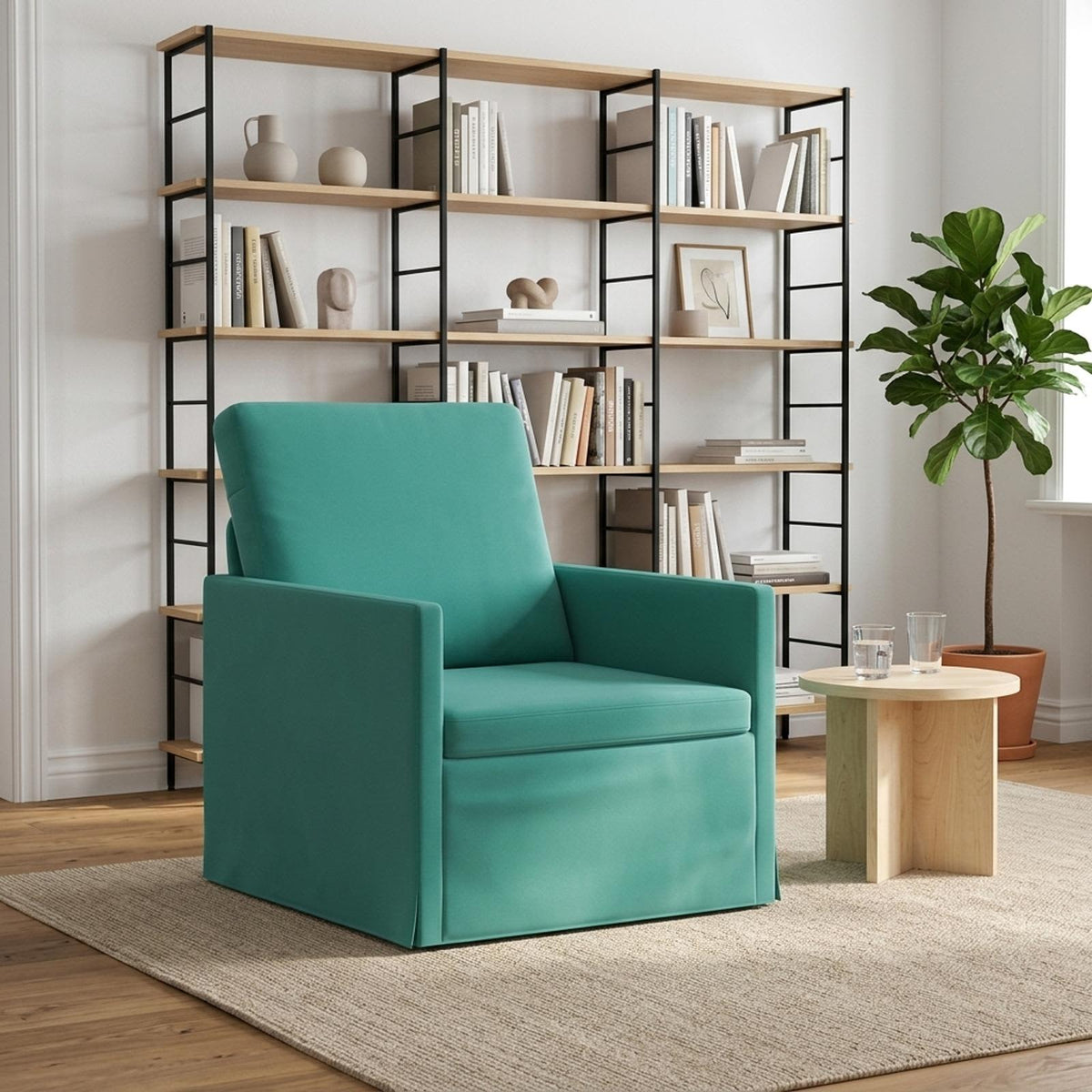 vidaXL Armchair Turquoise 70 x 81 x 82 cm Velvet