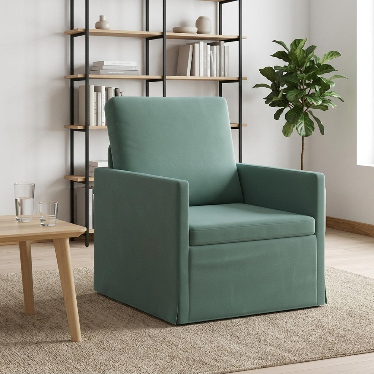 vidaXL Armchair Sea Green 70 x 81 x 82 cm Velvet