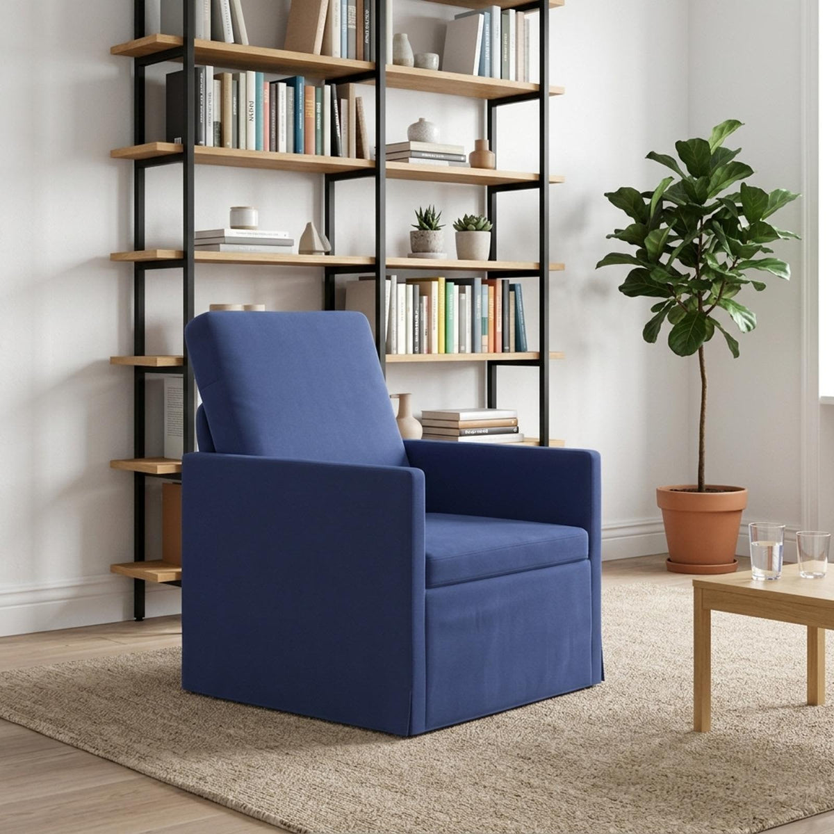 vidaXL Armchair Police Blue 70 x 81 x 82 cm Velvet