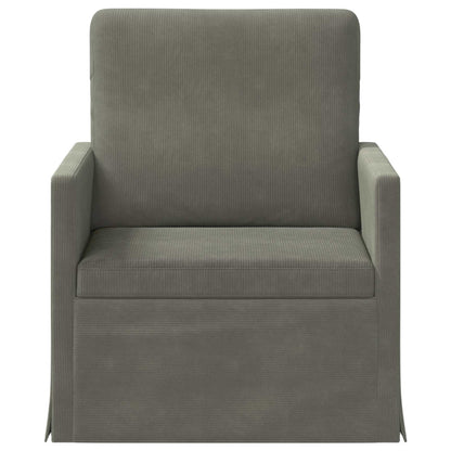vidaXL Armchair Light Grey 70 x 81 x 82 cm Corduroy Fabric
