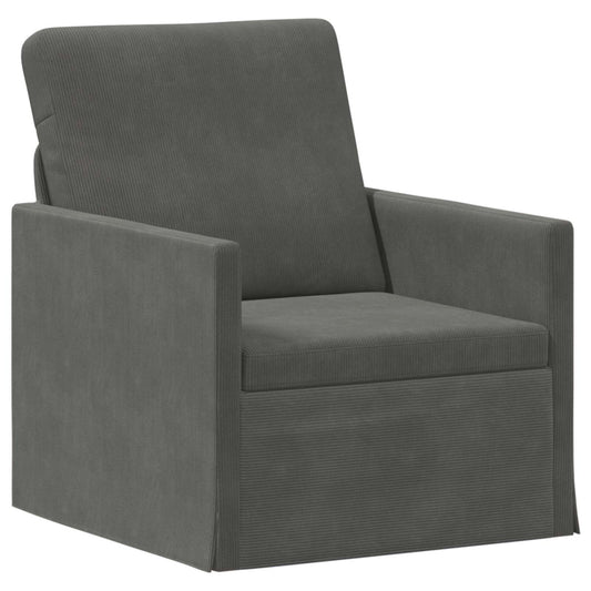 vidaXL Armchair Dark Grey 70 x 81 x 82 cm Corduroy Fabric