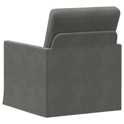 vidaXL Armchair Dark Grey 70 x 81 x 82 cm Corduroy Fabric