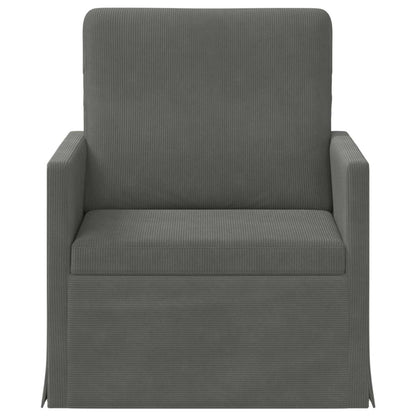 vidaXL Armchair Dark Grey 70 x 81 x 82 cm Corduroy Fabric