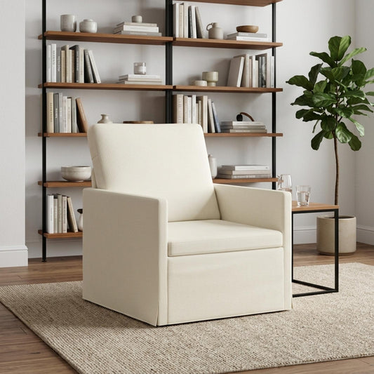 vidaXL Armchair Cream 70 x 81 x 82 cm Corduroy Fabric