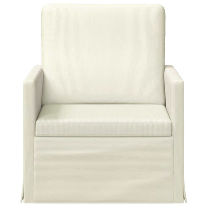vidaXL Armchair Cream 70 x 81 x 82 cm Corduroy Fabric