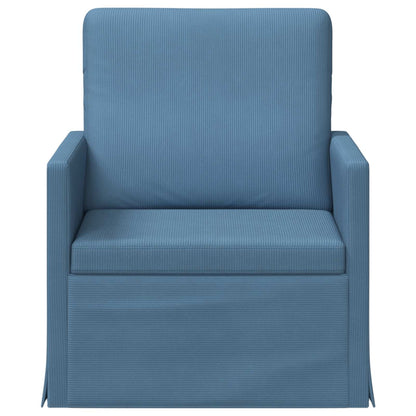 vidaXL Armchair Blue 70 x 81 x 82 cm Corduroy Fabric