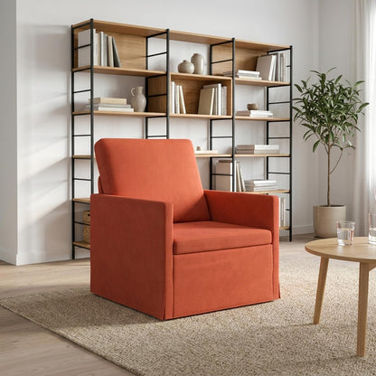 vidaXL Armchair Red Orange 70 x 81 x 82 cm Corduroy Fabric