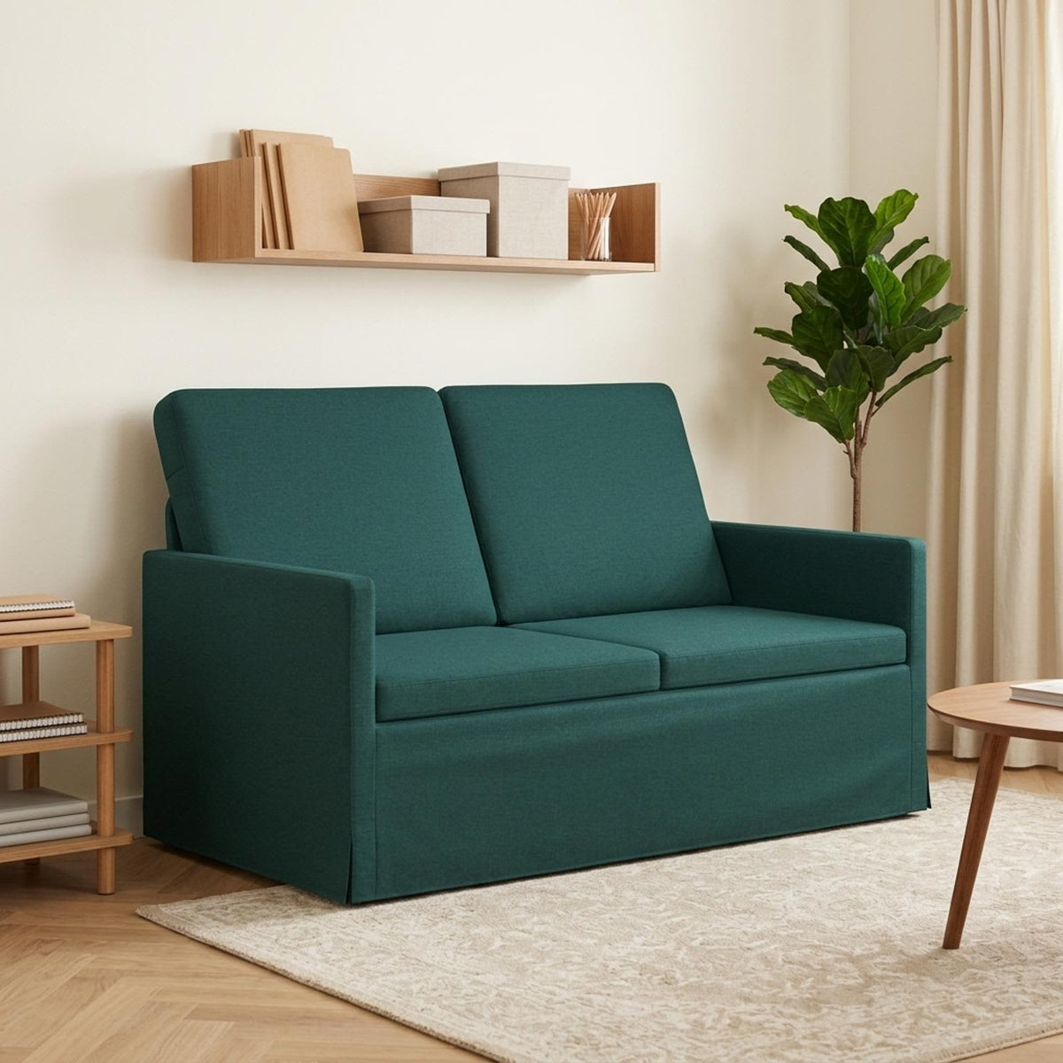 vidaXL 2 Seater Sofa Dark Green 130 x 81 x 82 cm Fabric