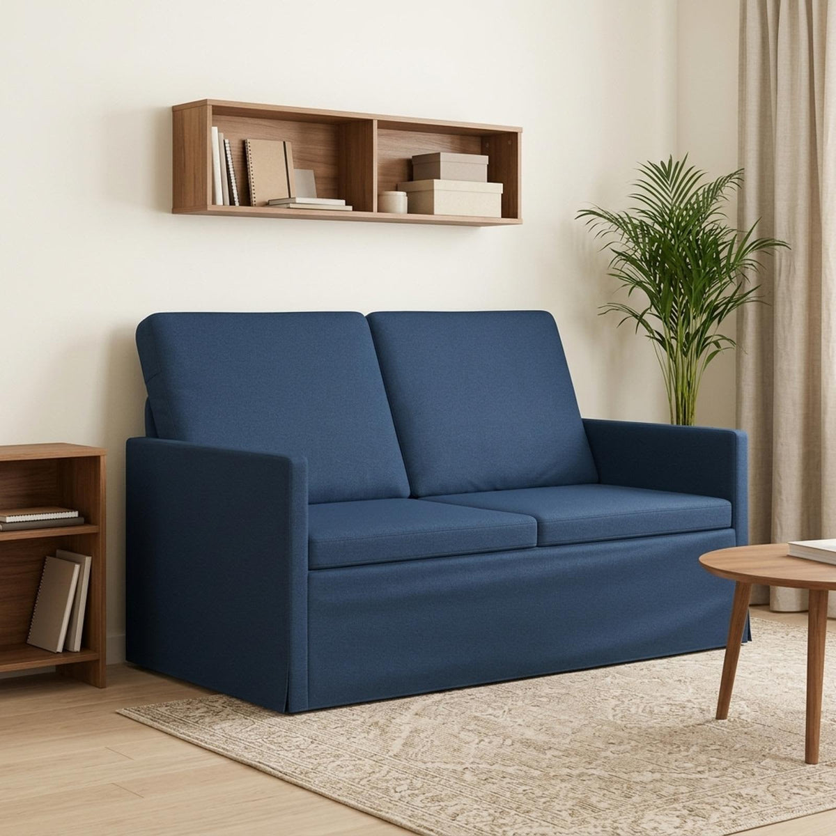 vidaXL 2 Seater Sofa Blue 130 x 81 x 82 cm Fabric