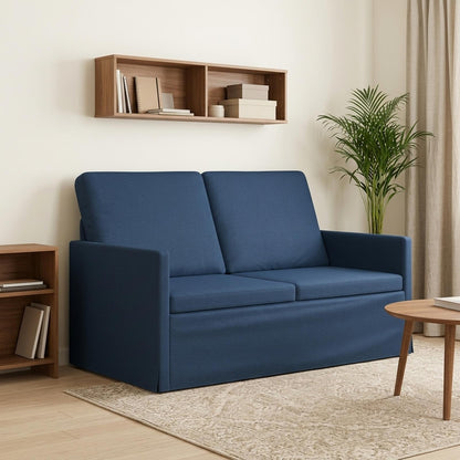 vidaXL 2 Seater Sofa Blue 130 x 81 x 82 cm Fabric
