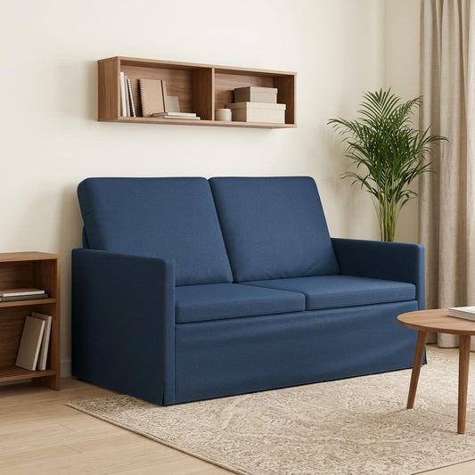 vidaXL 2 Seater Sofa Blue 130 x 81 x 82 cm Fabric