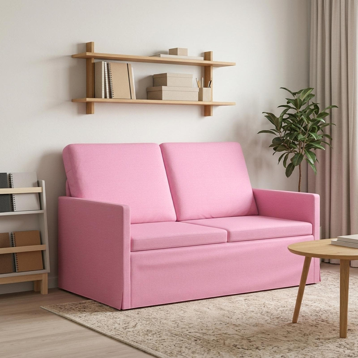 vidaXL 2 Seater Sofa Pink 130 x 81 x 82 cm Fabric