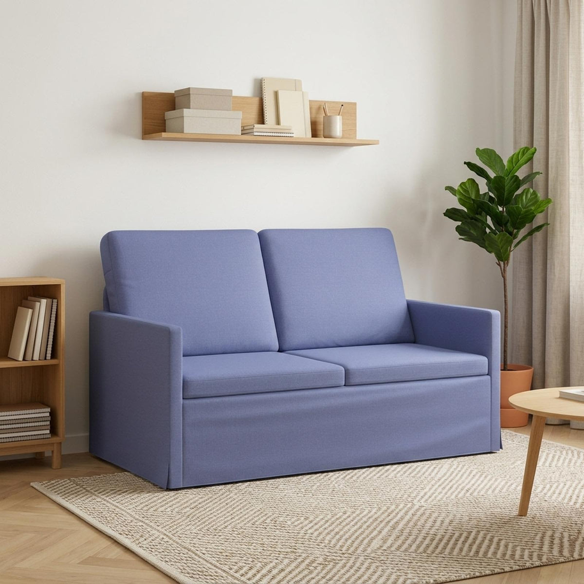 vidaXL 2 Seater Sofa Jeans Blue 130 x 81 x 82 cm Fabric