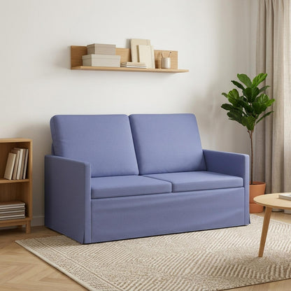 vidaXL 2 Seater Sofa Jeans Blue 130 x 81 x 82 cm Fabric