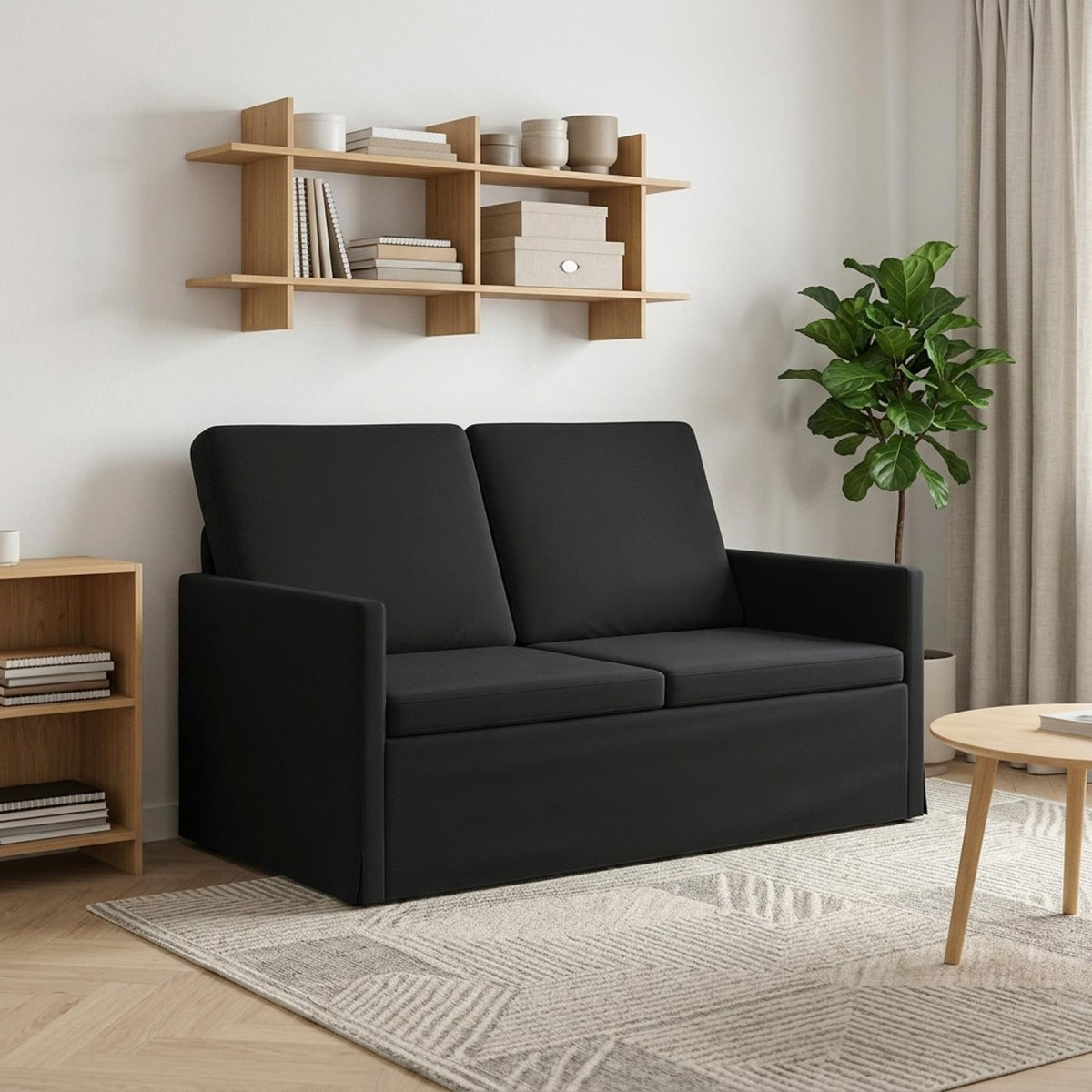 vidaXL 2 Seater Sofa Black 130 x 81 x 82 cm Velvet