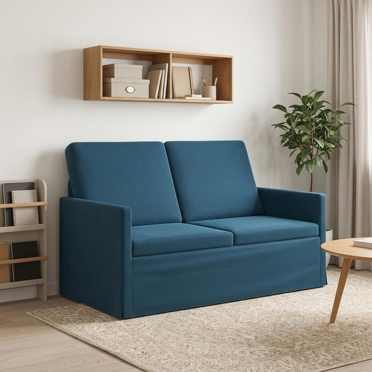 vidaXL 2 Seater Sofa Blue 130 x 81 x 82 cm Velvet
