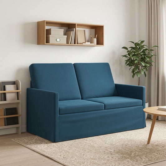 vidaXL 2 Seater Sofa Blue 130 x 81 x 82 cm Velvet