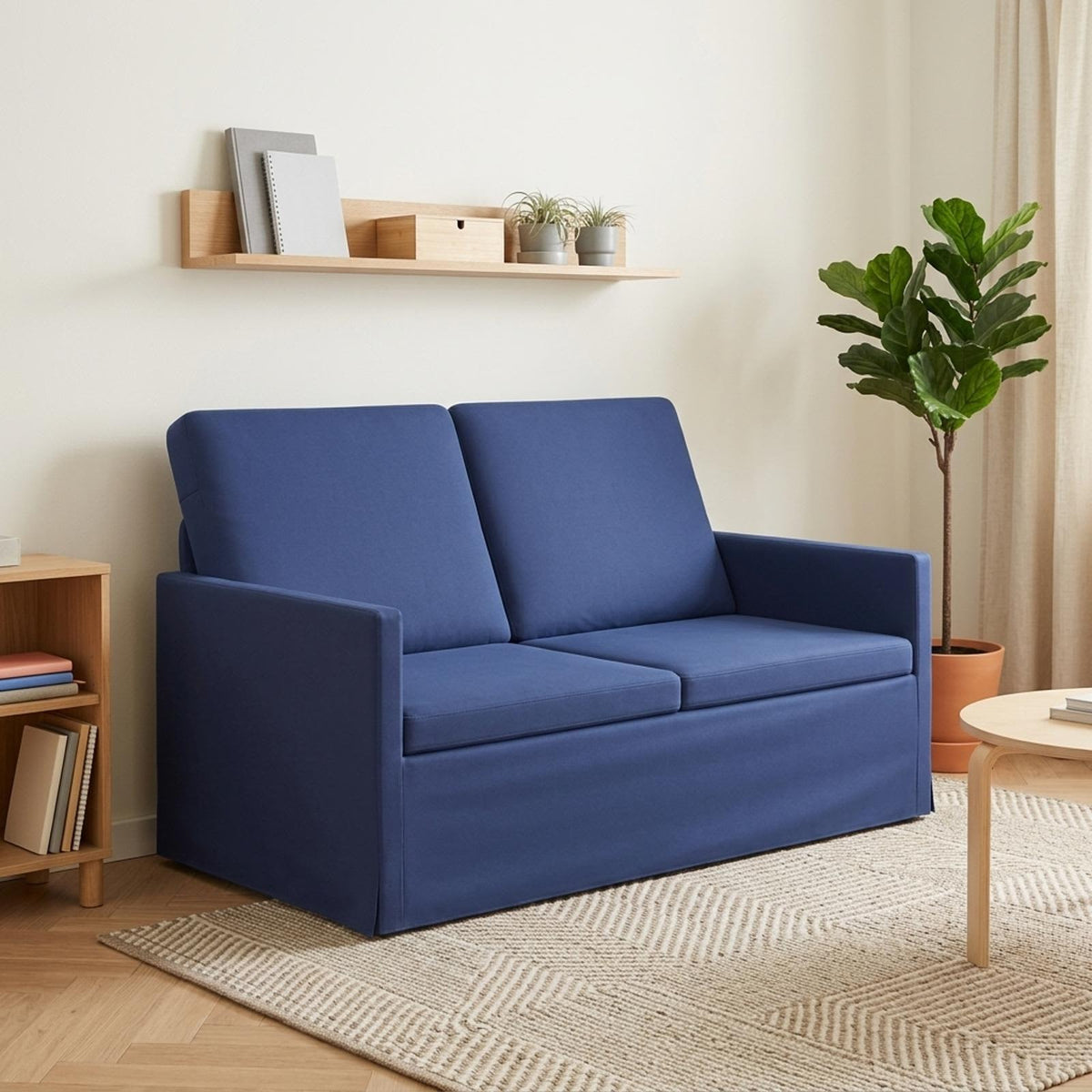 vidaXL 2 Seater Sofa Police Blue 130 x 81 x 82 cm Velvet