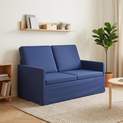 vidaXL 2 Seater Sofa Police Blue 130 x 81 x 82 cm Velvet