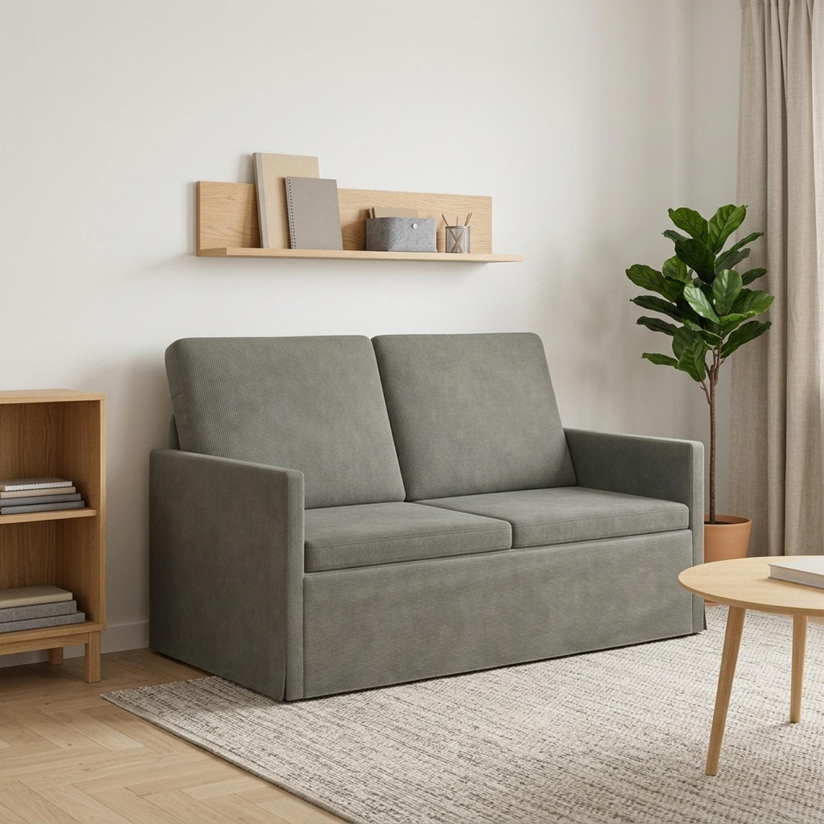 vidaXL 2 Seater Sofa Light Grey 130 x 81 x 82 cm Corduroy Fabric