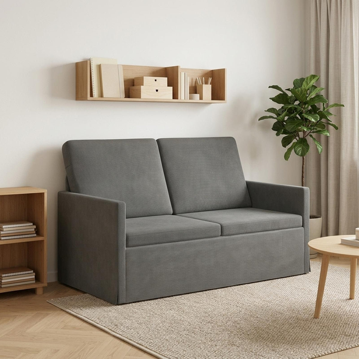 vidaXL 2 Seater Sofa Dark Grey 130 x 81 x 82 cm Corduroy Fabric