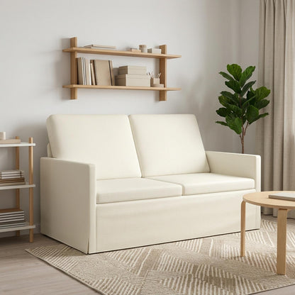vidaXL 2 Seater Sofa Cream 130 x 81 x 82 cm Corduroy Fabric