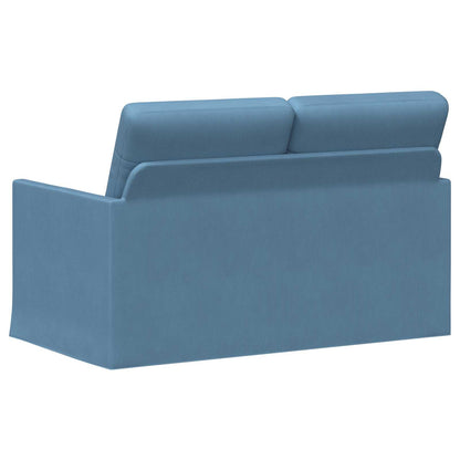 vidaXL 2 Seater Sofa Blue 130 x 81 x 82 cm Corduroy Fabric