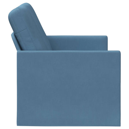 vidaXL 2 Seater Sofa Blue 130 x 81 x 82 cm Corduroy Fabric