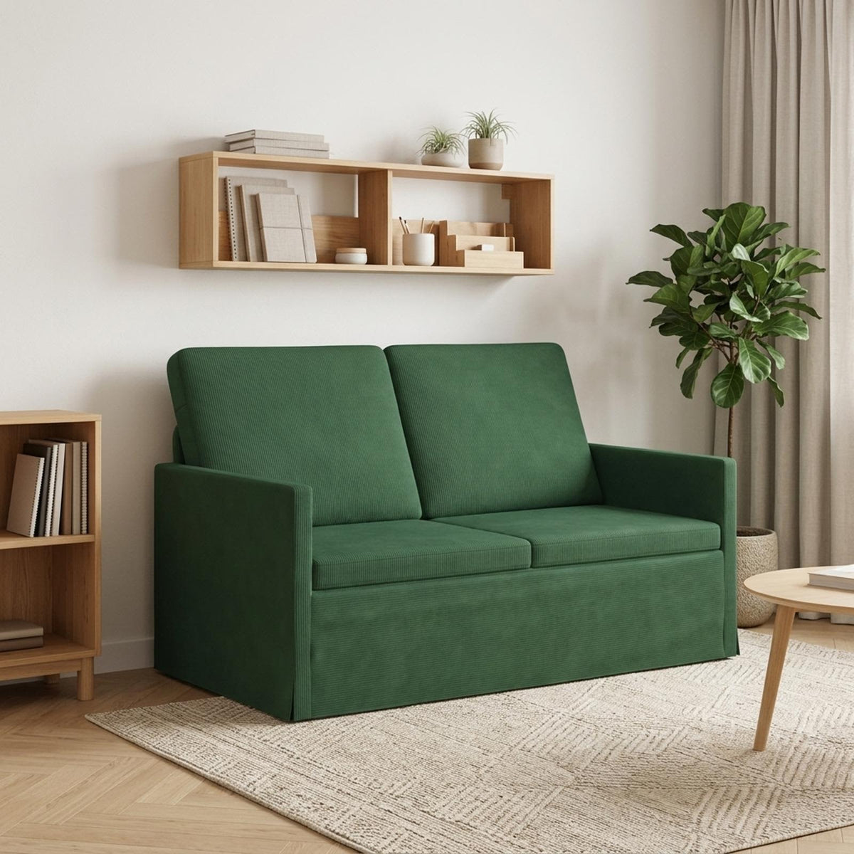 vidaXL 2 Seater Sofa Jungle Green 130 x 81 x 82 cm Corduroy Fabric