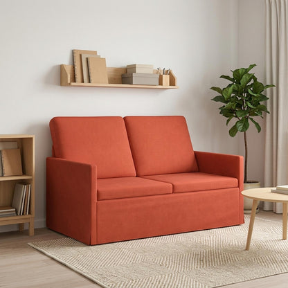 vidaXL 2 Seater Sofa Red Orange 130 x 81 x 82 cm Corduroy Fabric