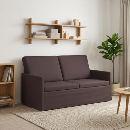vidaXL 2 Seater Sofa Dark Brown 150 x 81 x 82 cm Fabric