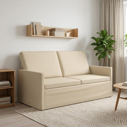 vidaXL 2 Seater Sofa Cream 150 x 81 x 82 cm Fabric