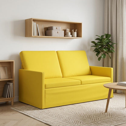 vidaXL 2 Seater Sofa Light Yellow 150 x 81 x 82 cm Fabric