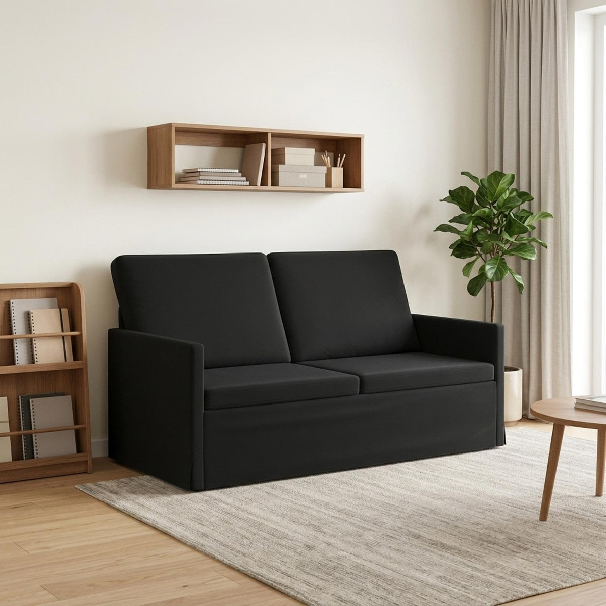vidaXL 2 Seater Sofa Black 150 x 81 x 82 cm Velvet