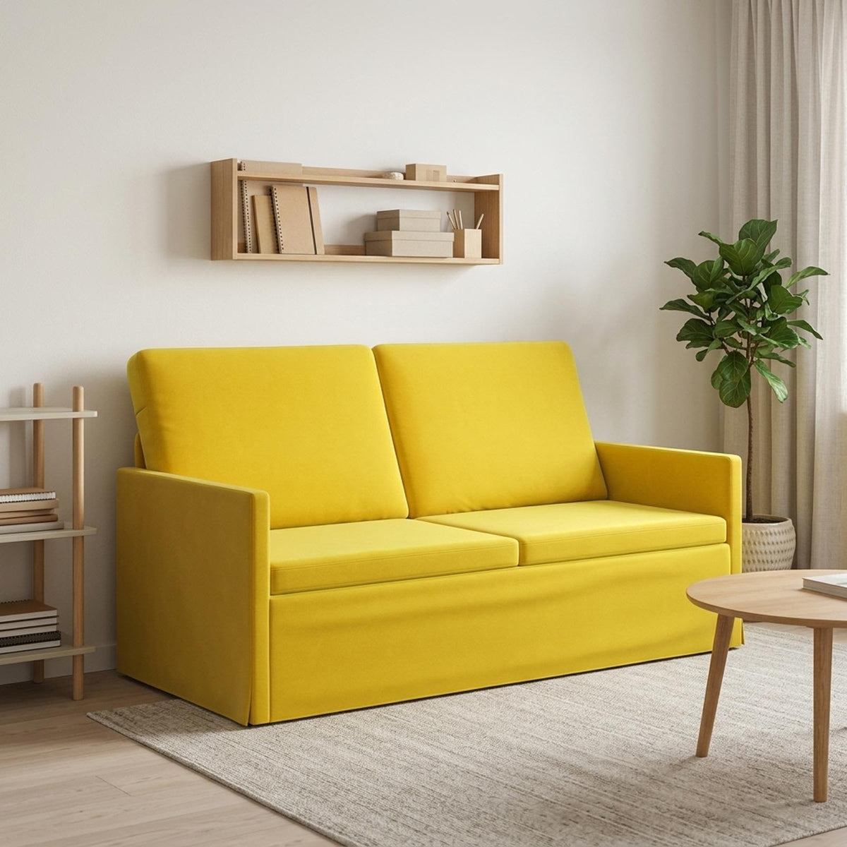 vidaXL 2 Seater Sofa Yellow 150 x 81 x 82 cm Velvet