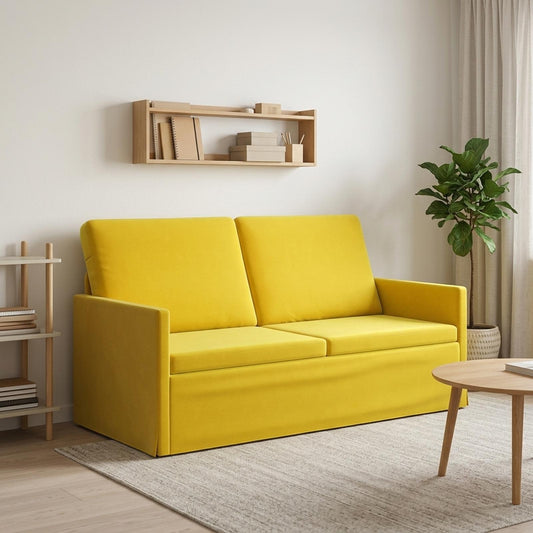 vidaXL 2 Seater Sofa Yellow 150 x 81 x 82 cm Velvet