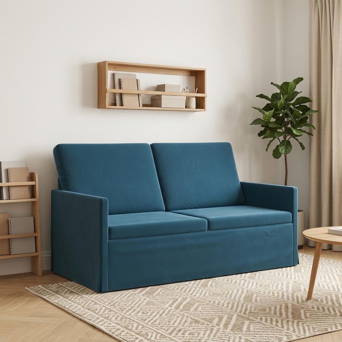 vidaXL 2 Seater Sofa Blue 150 x 81 x 82 cm Velvet