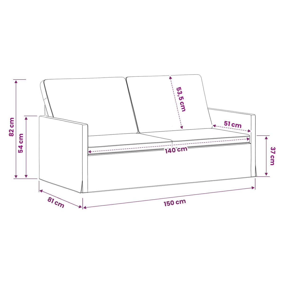 vidaXL 2 Seater Sofa Turquoise 150 x 81 x 82 cm Velvet