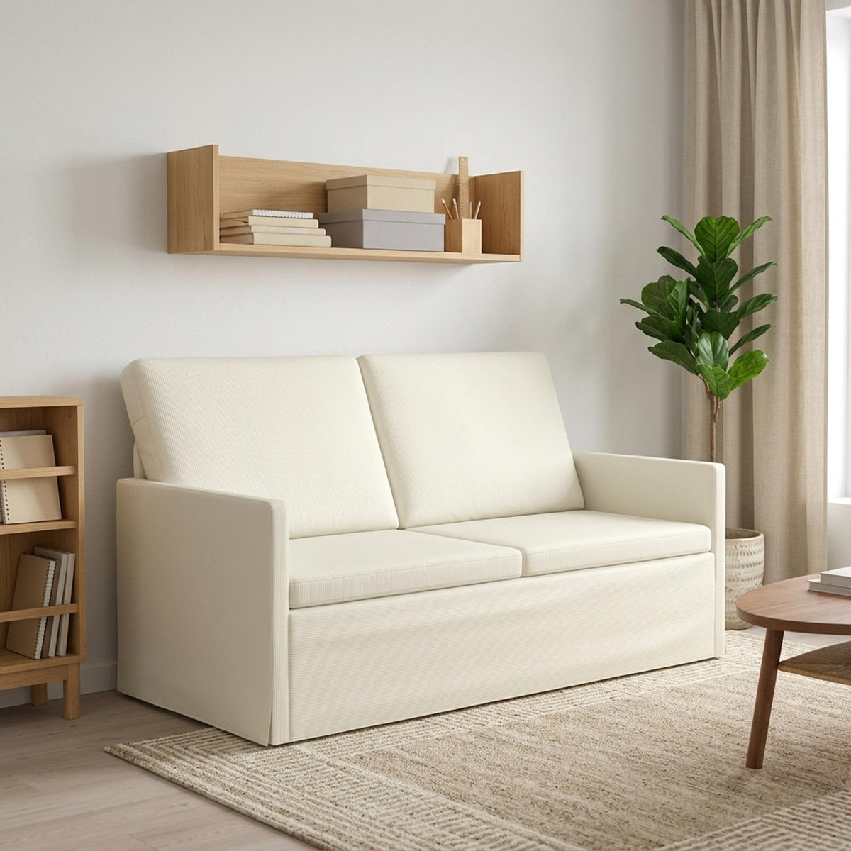 vidaXL 2 Seater Sofa Cream 150 x 81 x 82 cm Corduroy Fabric