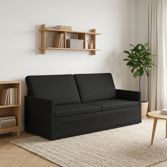 vidaXL 3 Seater Sofa Black 190 x 81 x 82 cm Fabric