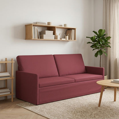 vidaXL 3 Seater Sofa Wine Red 190 x 81 x 82 cm Fabric